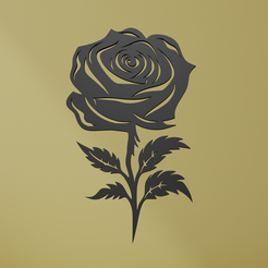 Rose-2.png Archivo STL Arte mural de rosas・Objeto imprimible en 3D para descargar