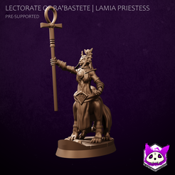 Lamia-Priestess-Female-f.png 3D file Lectorate of Ra'Bastete | Lamia Priestess・3D printing template to download