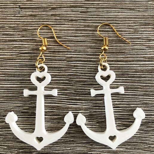 Anchor earrings 3D model