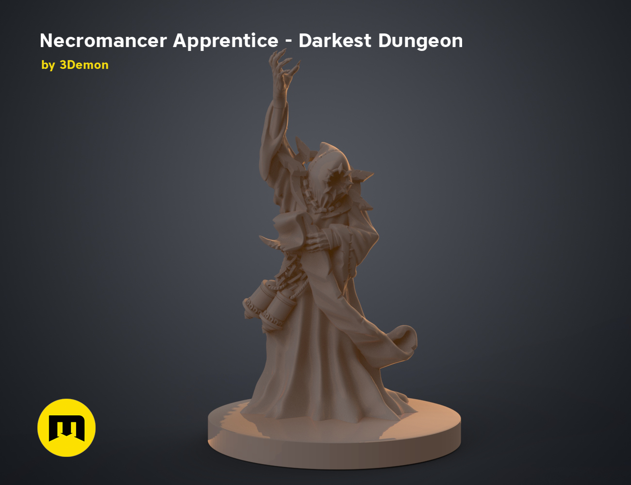 Necromancer Apprentice - Darkest Dungeon a) PLT} a Archivo 3D Figura de Nigromante Aprendiz DnD - Darkest Dungeon・Modelo imprimible en 3D para descargar, 3D-mon