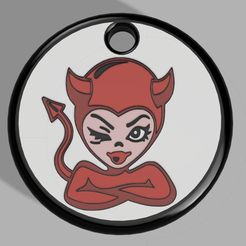 diablesse-1-v2.jpg STL file Devil Keychain・3D printing template to download