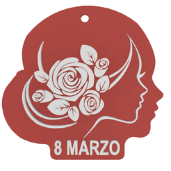 silueta-de-mujer-1.png Silhouette of a woman's face keychain/chain March 8 (women's day)