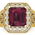 Render-1.jpg Luxury Filigiree Dimond Ring 3d Printable Model