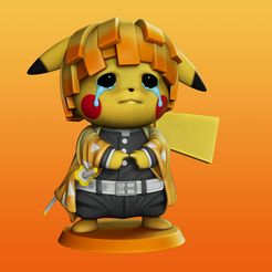 render.jpg Archivo STL Pikachu Zenitsu Cosplay・Diseño para descargar y imprimir en 3D