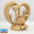 VALENTIN-HEART-GNOME-04.jpg Archivo STL VALENTIN, el gnomo peludo con un gran corazón impreso sin soportes・Objeto para impresora 3D para descargar