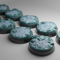 ovw.png 9x 25mm bases with frozen ice tundra design (+toppers)