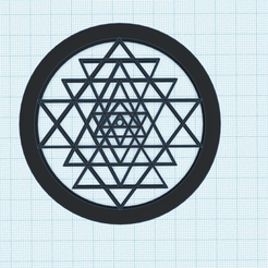 c\ \FLI\N/ V/I\\VIN/ XK X INL\VLAZN , STL file SRI YANTRA triangles, PACK of 4 files, pendant, coaster, keychain, fridge magnet, charm・3D printer design to download, Allexxe