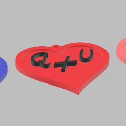 qu.png Llavero corazón letra Q + U