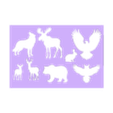 forest animals(1).stl Cute Forest Animals Silhouette Drawing Template For School