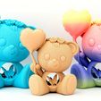InShot_20231231_141231586.jpg TEDDY BABY, cute  baby teddy bear with a heart balloon and butterflies.