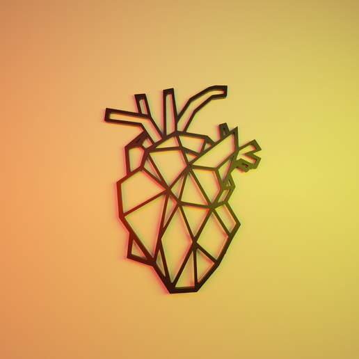 polygonal square corazon real 3D model