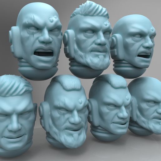 Space Soldier Heads - No helmets 3D model