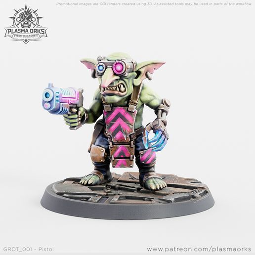 PLASMA ORKS - GROT#001 - Pistol 3D model