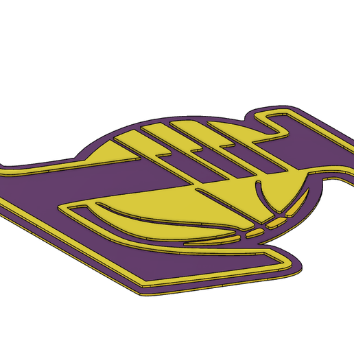 placa logo lakers 3D model
