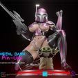 28.jpg Archivo 3D Chica mandaloriana con bebé Yoda con versión NSFW y versión miniaturas COMBO PACK・Plan imprimible en 3D para descargar