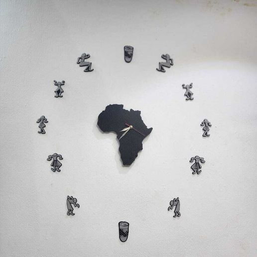 African Heritage Silhouette Wall Clock – Layered 3D Art