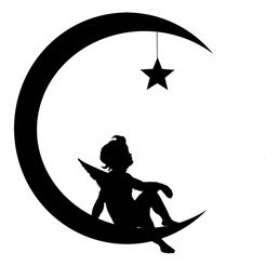 Moon-angel.png Fichier STL gratuit Lune et ange・Design pour imprimante 3D à télécharger