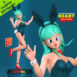 Bulma_v12.jpg 3D file Bulma - Dragon Ball Fanart・3D print design to download