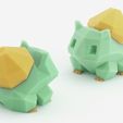pokemon_dual_bulbasaur.jpg Fichier STL gratuit Low-Poly Bulbizarre - Version extrusion multiple et double・Plan pour imprimante 3D à télécharger