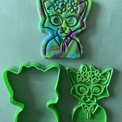 B270CE76-7399-4C96-A74F-E5E572F1C9DE.jpeg Archivo 3D Cortador de galletas con forma de gato en gafas・Diseño para descargar y imprimir en 3D