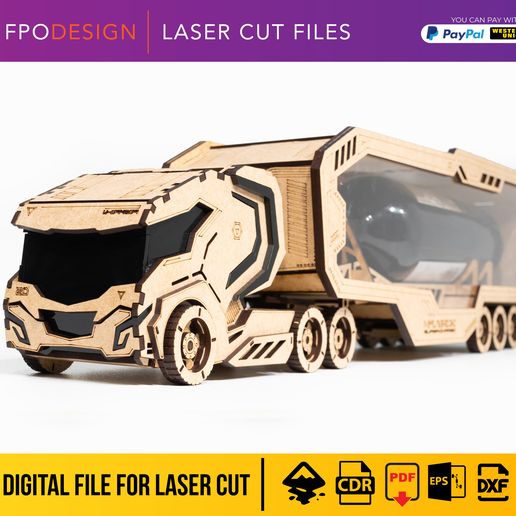 MAVERIK-PORTADA-2.jpg Trailer con remolque madera caja para vino planos para corte láser, contiene guía de armado caja regalo guardar vino CDR png svg eps camión