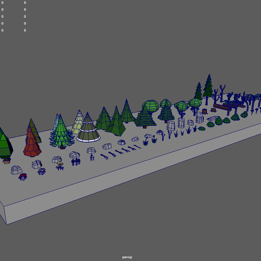 🌳 Low Poly Trees // Design 01・ STL File for ・Cults