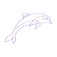 Dolphin line art.stl Dolphin line art