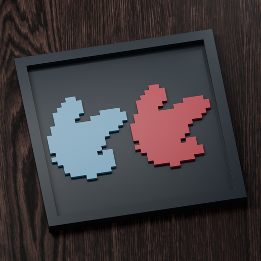 Plusle & Minun - Pokemon Silhouette Frame | Box sprite | STL