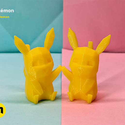 pikachus3.png Télécharger fichier STL Pikatchu cute low-poly Pokemon • Design à imprimer en 3D, 3D-mon