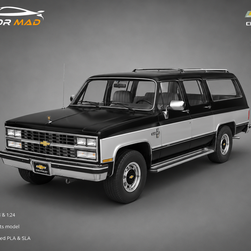 Chevrolet Suburban 1989 – Square Body Full Detail SUV STL 3D Print Model