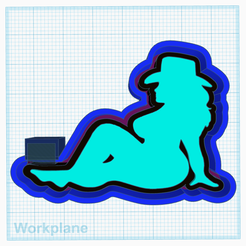 Thick-cowgirl-mudflap.png Fichier STL Bavette épaisse de cow-girl・Objet pour imprimante 3D à télécharger