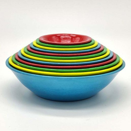 12 Tiny Nesting Bowls - Great for board game & doodad organizing - Matryoshka bowls - 3D model önizlemesi