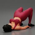 3D file Fitness woman doing half bridge pose 3D Print Model