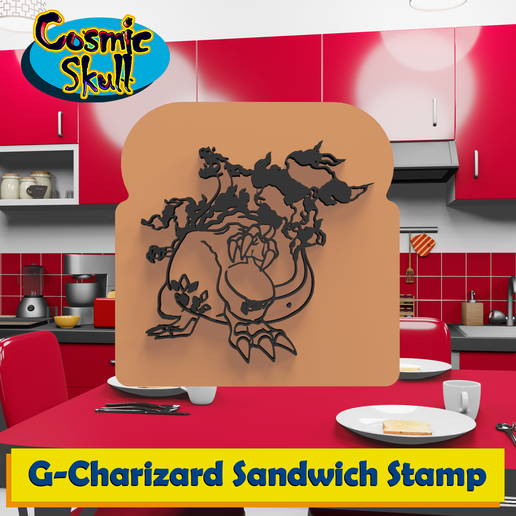 Charizard Gigantamax Sandwich Stamp 3D model