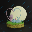 Diorama-Mew.png Mew diorama 3d print model presupported