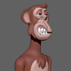 b17.jpg Fichier OBJ Buste de singe ennuyeux 009・Design pour imprimante 3D à télécharger, OsvaldoFilho