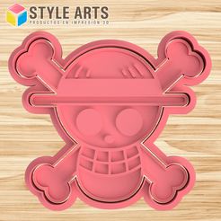 ONE-PIECE.png One Piece Cookie Dough Cutter - Cutter+Stamp