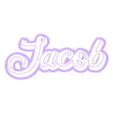 text_frame.stl "Jacob" Name Script Lightbox, Led lamp