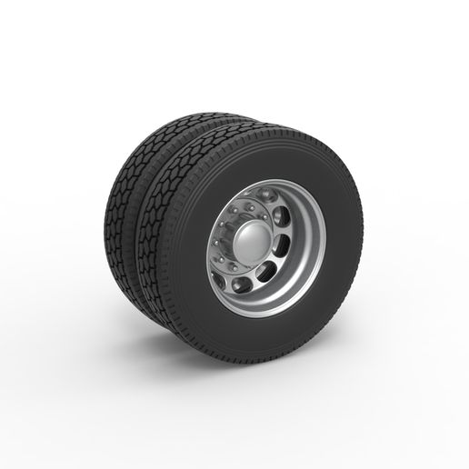 Rear custom wheel of semi truck Version 4 (1:25 Scale)