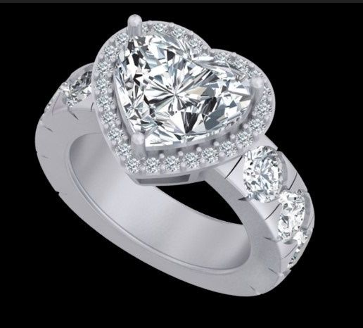 Inked{0D63C50B-332F-4168-8785-690B7D8207DC}.png_LI.jpg Heart Cut Diamond Halo Statement Ring CAD Model