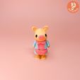 pixelandpapier-pig-1.jpg Wiggly Piggy Flexi Articulated - Vintage Storybook Inspired Character Fidget (PERSONAL USE ONLY)