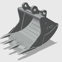 front.jpg Fichier STL Pelle hydraulique DoubleE EC160 - Godet à roche・Objet imprimable en 3D à télécharger, burnie222