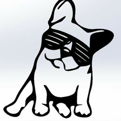 lineart-bull-dog-with-glasses-clipart.jpg STL-Datei lineart bull hund mit brille clipart・Design für 3D-Drucker zum herunterladen