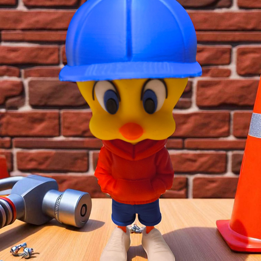 🐦 TWEETY BIRD URBAN VIBES WITH HOODIE ( MULTIPARTS AND 3MF )・3D