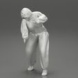Girl-0012.jpg 3D file Woman wearing antivirus suit standing and pushing・3D printable model to download