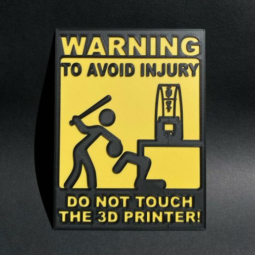 3D printer warning sign MSLA (Remix) - 3D model önizlemesi