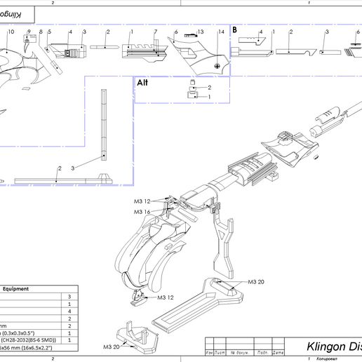 Klingon_Disruptor_Instruction_BW_2.jpg Star Trek - Part 1 - 11 Printable models - STL - Commercial Use