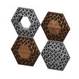 hexa-mouch-01.JPG Moucharabieh hexagonal tile and ceiling ornament 3D print model