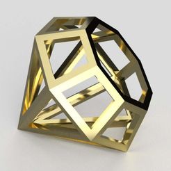 Diamond_gold.jpg Free STL file Diamond shape・Design to download and 3D print