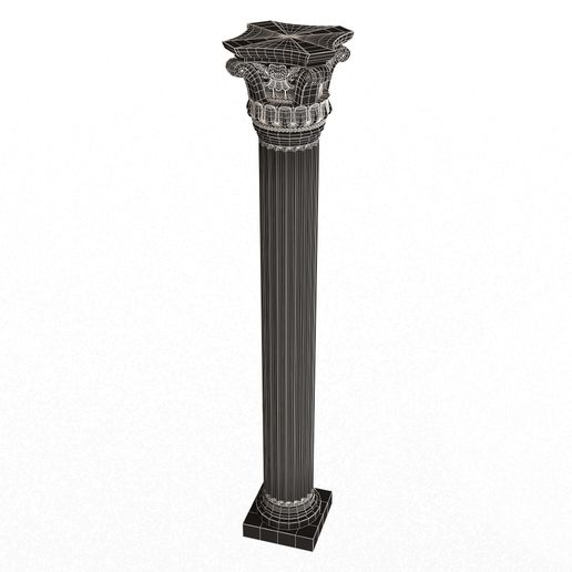 Wireframe-Low-Column-Capital-01003-2.jpg Column Capital 01003